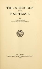 Cover of: The struggle for existence