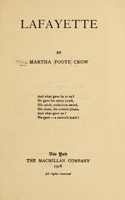 Cover of: Lafayette by Martha Foote Crow