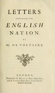 Cover of: Letters concerning the English nation.