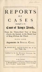 Cover of: Reports of cases adjudged in the Court of King's Bench by Great Britain. Court of King's Bench.