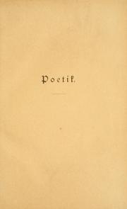 Cover of: Poetik by Wilhelm Scherer