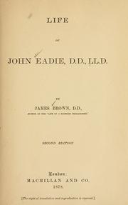 Cover of: Life of John Eadie