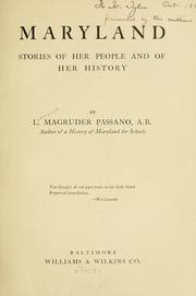 Cover of: Maryland by Leonard M. Passano