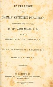 Cover of: Experience of German Methodist preachers. by Adam Miller