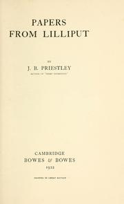 Cover of: Papers from Lilliput by J. B. Priestley