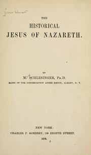 Cover of: The historical Jesus of Nazareth.