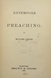 Cover of: Extempore preaching by Wilder Smith