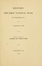 History by Scranton (Pa.). First national bank.