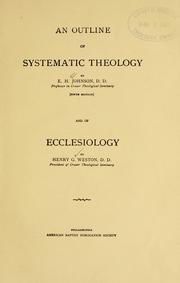 Cover of: An outline of systematic theology