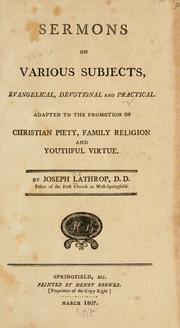 Sermons on various subjects by Joseph Lathrop
