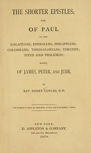 Cover of: The shorter Epistles by Henry Cowles