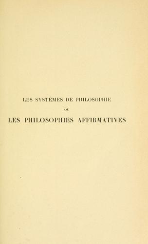 Les systèmes de philosophie by Ernest Naville
