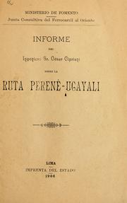 Cover of: Informe del ingeniero sr. César Cipriani sobre la ruta Perené-Ugayali.