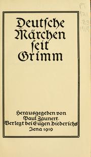 Cover of: Deutsche Märchen seit Grimm