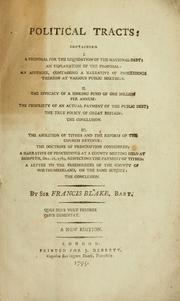 Cover of: Political tracts ... by Blake, Francis Sir