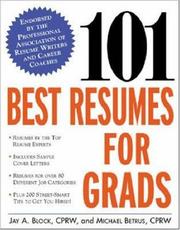 Cover of: 101 best resumes for grads
