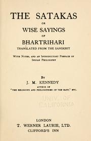 Cover of: The Satakas: or, Wise sayings of Bhartrihari.