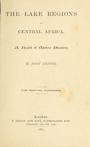 Cover of: The lake regions of central Africa. by John Geddie