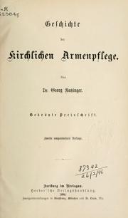 Cover of: Geschichte der kirchlichen Armenpflege.