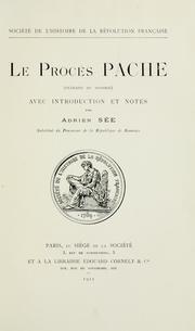 Cover of: Le procès Pache (extraits du dossier)