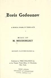 Cover of: Boris Godounov by Modest Petrovich Mussorgsky, Modest Petrovich Mussorgsky