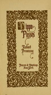 Cover of: Pippa passes by Robert Browning