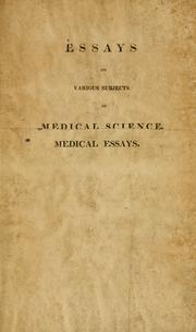 Cover of: Essays on various subjects of medical science