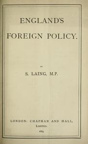 Cover of: England's foreign policy.