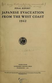 Cover of: Final report by United States. Army. Western Defense Command and Fourth Army.
