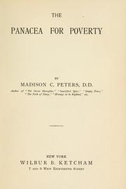 Cover of: The panacea for poverty