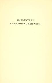 Cover of: Currents in biochemical research