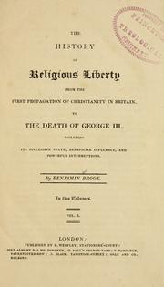 Cover of: history of religious liberty | B. Brook