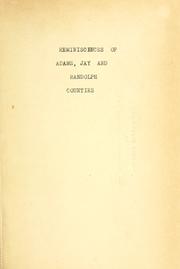Cover of: Reminiscences of Adams, Jay, and Randolph Counties.