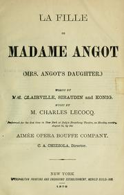 Cover of: La fille de Madame Angot = by Charles Lecocq