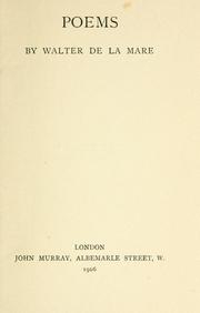 Cover of: Poems by Walter De la Mare