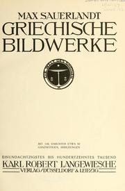 Cover of: Griechische bildwerke. by Max Sauerlandt