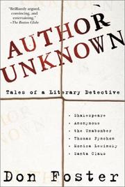 Cover of: Author Unknown by Don Foster