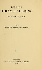 Cover of: Life of Hiram Paulding by Rebecca Paulding Meade