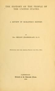 Cover of: The history of the people of the United States. by Mellen Chamberlain