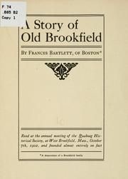 A story of old Brookfield by Frances Bartlett