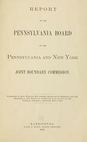 Report of the Pennsylvania Board of the Pennsylvania and New York Joint Boundary Commission