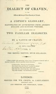 The dialect of Craven by Carr, William