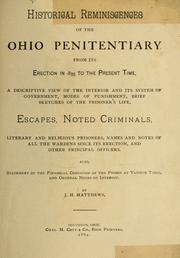 Cover of: Historical reminiscences of the Ohio Penitentiary by J. H. Matthews