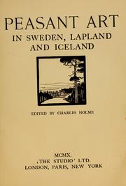 Cover of: Peasant art in Sweden, Lapland and Iceland
