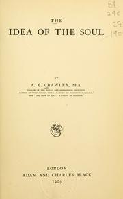 Cover of: The idea of the soul. by Alfred Ernest Crawley
