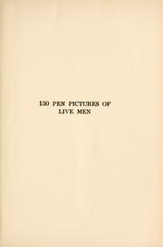 Cover of: 130 pen pictures of live men.