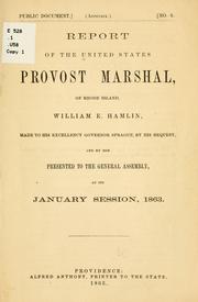 Report of the United States Provost Marshal, of Rhode Island, William E. Hamlin by United States. Provost Marshal of Rhode Island.