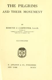Cover of: The Pilgrims and their monument by Edmund J. Carpenter