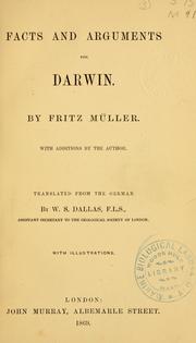 Cover of: Facts and arguments for Darwin. by Fritz Müller