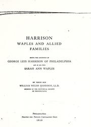 Harrison, Waples and allied families by William Welsh Harrison